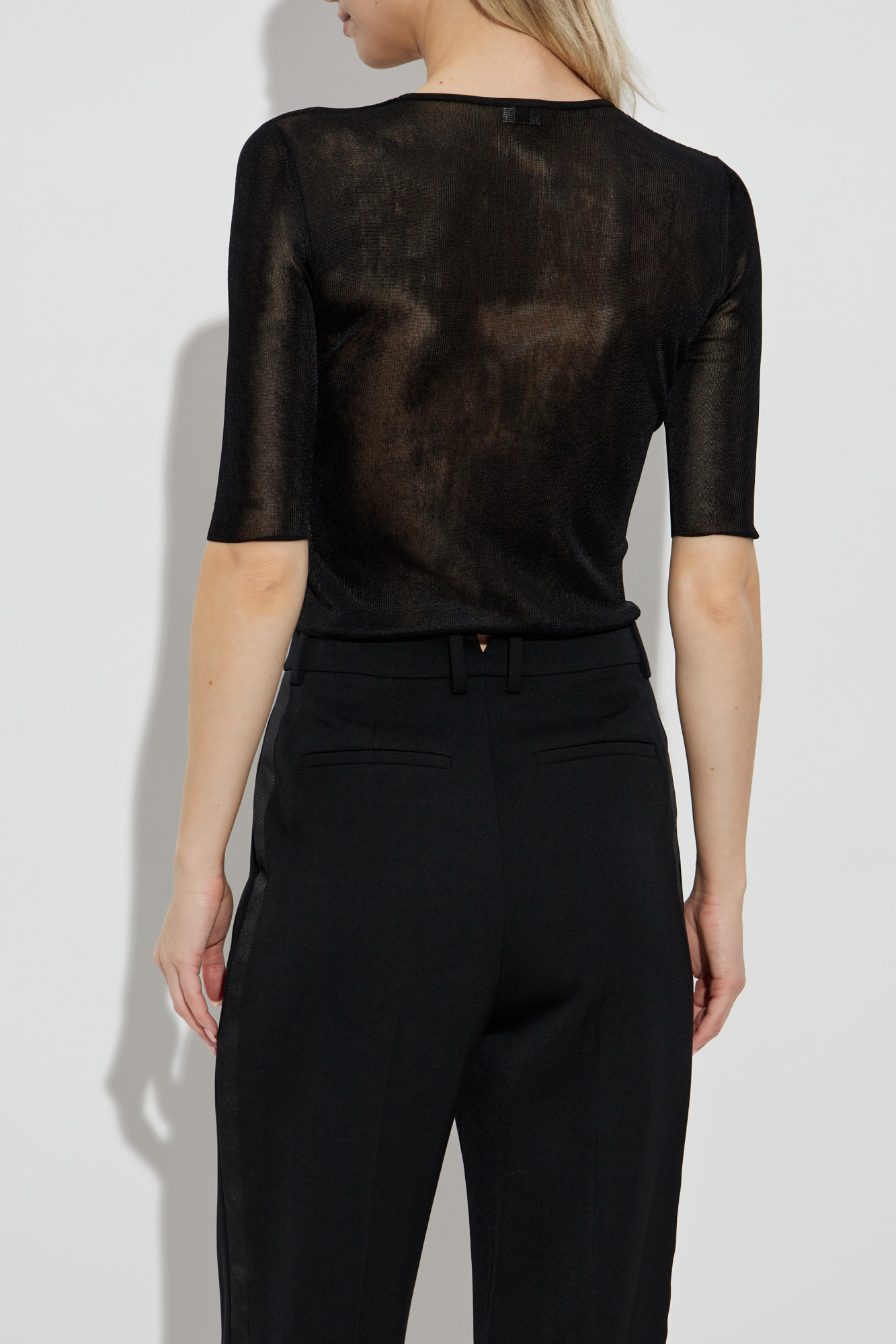 Black Top with logo-shaped appliqué Saint Laurent - Vitkac AS